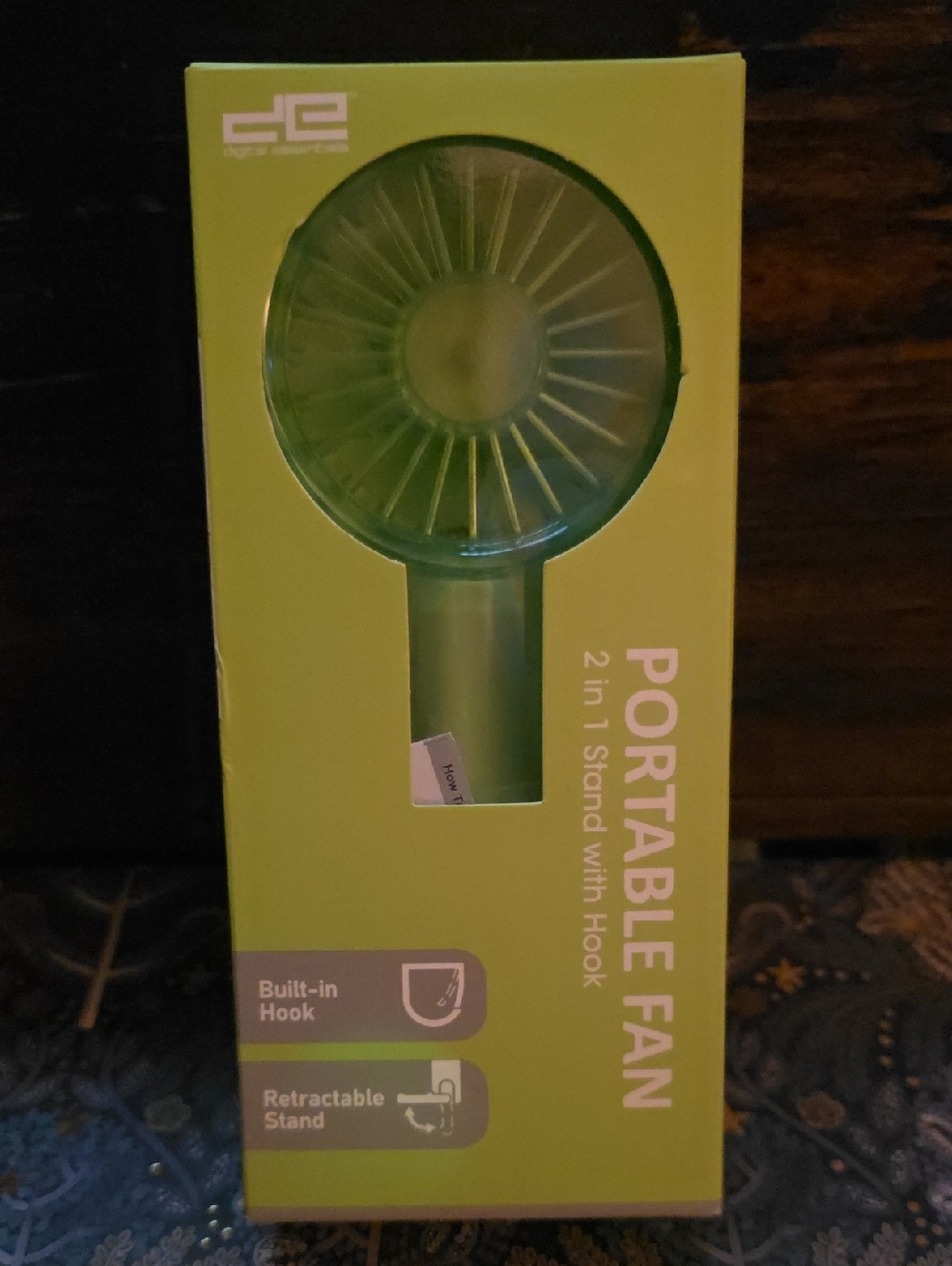 Compact Portable Fan in Lime Green